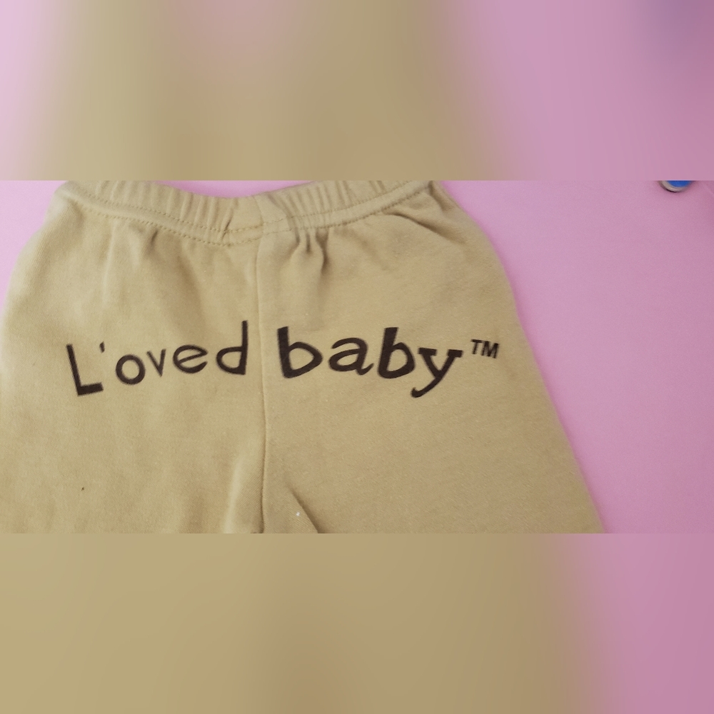 0 - 3 month (2) Long sleeve Onesies with (1) pair of matching pants by LovedBaby